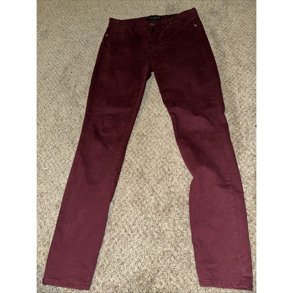 Womans Lucky Brand Jeans 4/27 Ankle Ava Legging Burgundy Red.